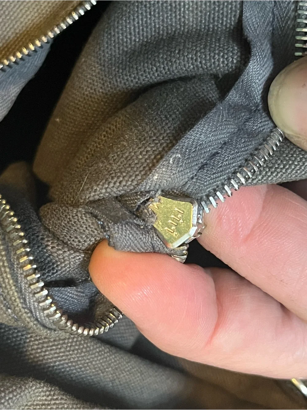 Authentic HERMÈS Fourre Tout MM Canvas Tote | Khaki + Black Stripe | Made in 🇫🇷